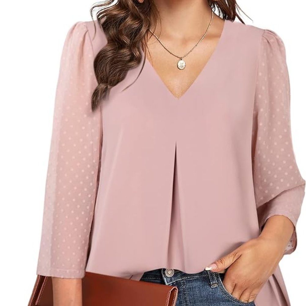 Women's 3/4 Sleeve Blouse Top (XL)
